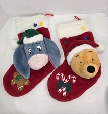 VINTAGE 1999 Eeyore And Pooh Winnie Pooh Singing Christmas Stocking Plush 3D picture