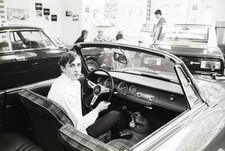 Johan Cruijff Behind The Wheels Of An Alfa Romeo 1968 Old Football Photo picture
