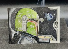 2025 Topps Star Wars Boba Fett Sketch 1/1 Smugglers Adam Perler Artist picture