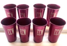 Vintage Set of 8 Norben Ware Aluminum Metal Magenta 5