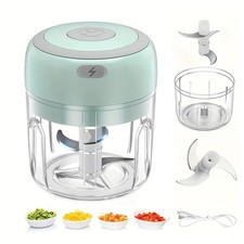 Electric Mini Garlic Chopper USB Rechargeable Food Grinder Crusher Onion Veggie picture