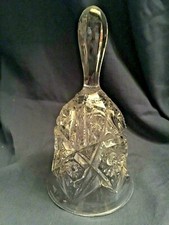 pressed glass bell. Clear. Clapper is clear. 7 inches picture