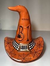 Blue Sky Halloween October 31 Witch Hat Tealight Candle Holder picture