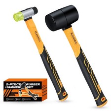 2-Piece Rubber Mallet Hammer Set, 8oz Rubber Hammer Mallet & 25mm Double-Face... picture
