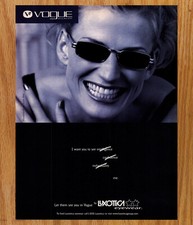 Vogue Occhiali Sunglasses Luxottica Eye - Magazine Print Ads Ephemera Art 1998 picture