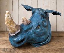 G.W. “Herbie” Marshall Jacmel Haiti Papier Mache Rhino Carnival Mask Folk Art picture
