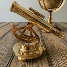 Vintage Antique Nautical Brass Alidate Compass With Telescope Decor picture