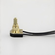 PUSH BUTTON ON-OFF BRASS PLATED CANOPY SWITCH SINGLE POLE 3/8