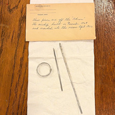 Airship Akron Metal Pieces From Airship Akron w/ Handwritten Note, Toledo, Ohio picture