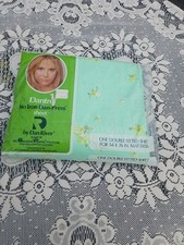 Vintage Dantrel By Dan River Double Fitted Sheet Mint Green Floral Les Violettes picture