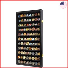 Elegant Wall-Mounted Challenge Coin Display Rack, Holds 88 Coins, 29x16 Inches picture