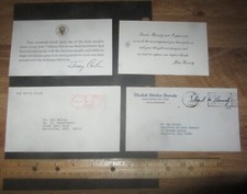 President Jimmy Carter & Ted Kennedy autographs signatures, envelope, card picture