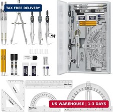 Nicpro 22 PCS Compass Geometry Tools with Case, Drafting Tool Geometry Set picture