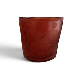 Scandinavian Acrylic Plexiglass Curved Textured Vase Brown Amber Sweden Unique picture
