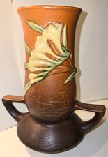Vintage Roseville Zephyr Lily 2 Handle Vase 119-7 picture
