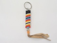 Shannon Wilson Navajo Seed Bead Leather Fringe Keychain Southwestern picture