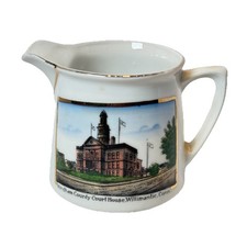 WILLIMANTIC, Connecticut CT Antique WINDHAM COURT HOUSE Souvenir China Creamer picture