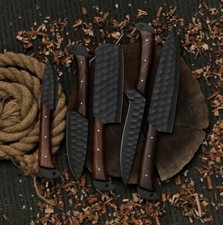 Custom Hand Forged Carbon Steel Professional Chef Knives Set Kitchen Knife picture