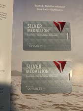 Delta Airlines Silver Medallion Baggage Tags X2 New picture