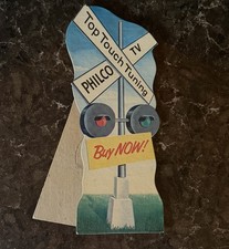 Vintage 1950's Philco TV Top Touch Tuning ADVERTISING Easel Back COUNTER SIGN picture