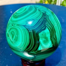 3LB Natural Malachite Quartz Sphere Energy Crystal Ball Reiki Gift Decor Gem picture