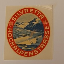Vintage Austria Silvretta Alpenstrasse Hotel Luggage Label 1960s picture