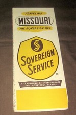 Vintage Sovereign Service,Missouri Road Map,Highways,Arkansas City,Kansas,1950's picture