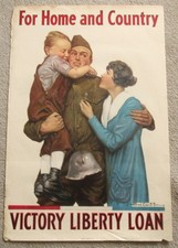 Original 1918 WW1 Poster FOR HOME and COUNTRY VICTORY LIBERTY LOAN by Alfred Orr picture