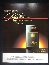 Raffles One Set Ahead Cigarette Advertisement  - Original Press Cutting 1983  picture