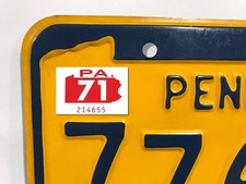 1971 Pennsylvania License Plate Registration Sticker, YOM, PA, Tag picture