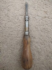 Antique Goodell Bro's Shelburne Falls Mass Spiral Wood Screwdriver Patented 1890 picture