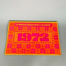 Vintage Super Rare 1972 Hallmark 16 Month Wall Calendar Neon Psychedelic Pop Art picture