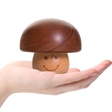 1x Handcrafted Rotating Mushroom Music Box, Wooden Decor for Gift & Home Display picture