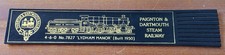 Paignton & Dartmouth Steam Railway 🚂 Black Vintage Leather Bookmark GVC D2 picture