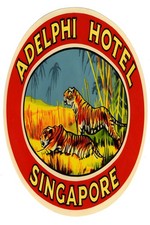 Adelphi Hotel Singapore Poster 🐅🌾 - 24x36” Rare Reprint 🤯💯 picture