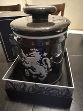 Liga Privada No. 9 Black Ceramic Jar Humidor with Lid in Box Drew Estate picture