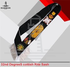 32nd Degree Scottish Rite Sash–Black Moiré with Silver Border | Masonic Regalia picture