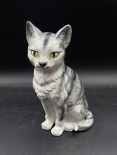 Lefton Gray & White 7” Kitty Cat Figurine E-4208 picture