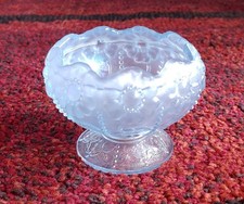 Vintage 1970s Fenton Ice Blue Iridescent Beaded Footed 3