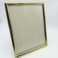 Elegant Gold Tone Large Edge Metal Picture Frame Easel Style 8x10 picture
