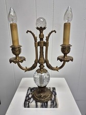 Vintage Pairpoint Bronze Lamp With Marble Base and Glass Accents picture