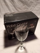 CRYSTAL WINE GLASSES NEW KOBE WEST GERMANY SET OF 6 STEMWARE 10 oz picture