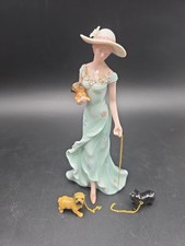Rare Danbury Mint Springtime Stroll Woman Figurine Figure W/ Pugs Dogs picture