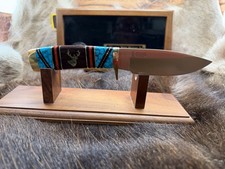 1998 Vintage Buck 692  Custom Knife Mint Walnut Case Silver Coin Brass Plaque picture