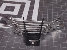 Vtg 6 Piece 12 Size SAE BARCALO BUFFALO USA Double Open End Wrench Set W/ Holder picture