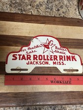 Rare Star Roller Rink Jackson Mississippi Metal License Plate Tag Topper picture