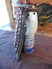 Vintage Tribal Mirror Embroidered Headdress Coin Beaded Afghan Kuchi Cap picture