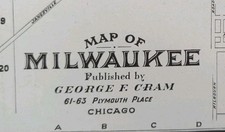 Vintage 1904 MILWAUKEE WISCONSIN Map 14