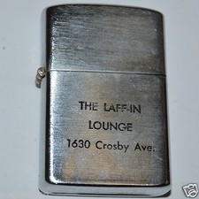 Vintage Laff-In Lounge Chrome Flip Top Lighter Penguin Japan Laugh In Funny RARE picture