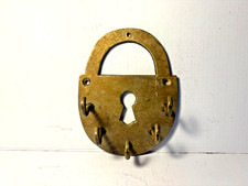 Solid Brass wall mounted plaque for hanging keys.  Great for antique keys.  5.0